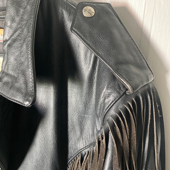Vintage Open Road for Wilson Leather Moto Jacket W/Fringe Men’s XL - Picture 7 of 13